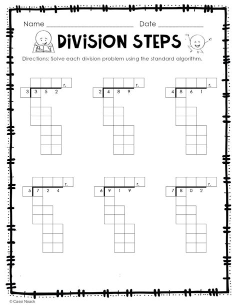 Image result for Long Division Steps Printable