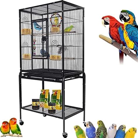 SKADE Large Bird Cage 134cm Wrought Iron Large Bird Flight Cage with ...