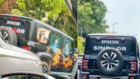 Mahindra Thar Roxx with ‘Operation Sindoor’ Graphics Spotted