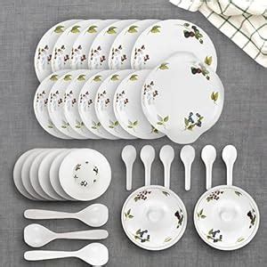 Buy Kuber Industries 32 Pieces Round Melamine Microwave & Dishwasher ...