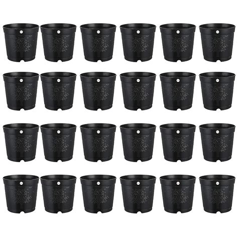 Kraft Seeds Plastic Flower Pots (24 Pcs, 6 Inch, Black) | Plant Pots ...