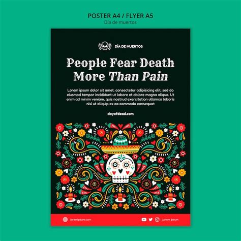 Modèle de dia de muertos design plat | PSD Gratuite