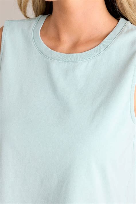 Z Supply Sloane Harbor Gray Cotton Jersey Tank | Red Dress