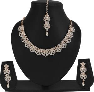 Rhymee Alloy Rhodium White Jewellery Set Price in India - Buy Rhymee ...