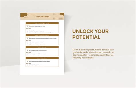 Goal Planner Template in Word, PDF, Google Docs, Apple Pages - Download ...