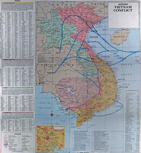 Large detailed map of the Vietnam Conflict | Vietnam | Asia | Mapsland ...