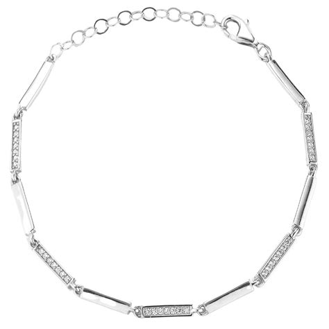 Sunkissed Sterling 14k Gold Over Silver Cubic Zirconia Bar Anklet