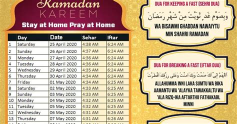 Chennai Ramadan Timetable 2020 - Iftar Sehri Timings - learn about islam