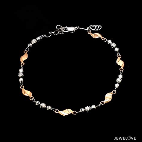 Jewelove™ Bangles & Bracelets Designer Platinum & Rose gold Bracelet ...