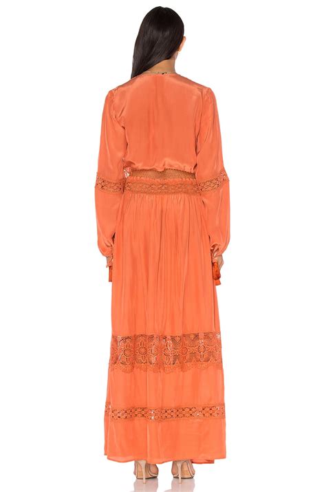 Tessora Cut Out Lace Maxi Dress in Rust | REVOLVE