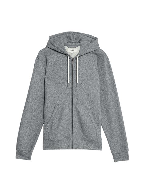 Buy Pure Cotton Zip Through Hoodie at Marks & Spencer