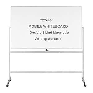 INNOVART Mobile Whiteboard 72 x 40 Inch, 360° Reversible Double Sided ...