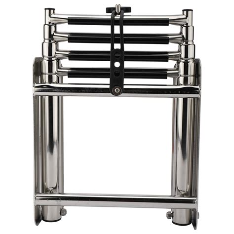 HYDDNice 4 Steps Telescoping Drop Ladder Marine Ladder Stainless Steel ...