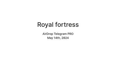 Royal fortress — Teletype