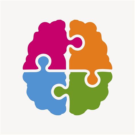 Colorful puzzle brain clipart, illustration | Free Vector - rawpixel