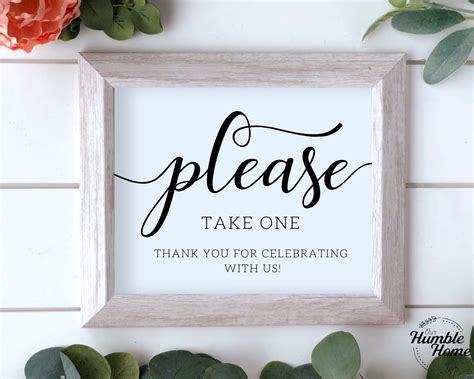 Please Take One Thank You for Celebrating With Us Sign, Please Take One ...