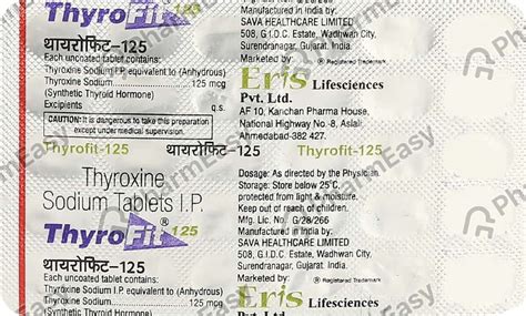 Thyrofit 125 MCG Tablet (30): Uses, Side Effects, Price & Dosage ...