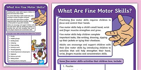 Fine Motor Skills Poster - Display Poster | Twinkl