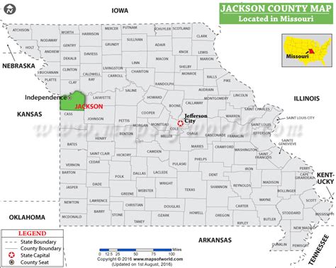 Jackson County Map, Missouri