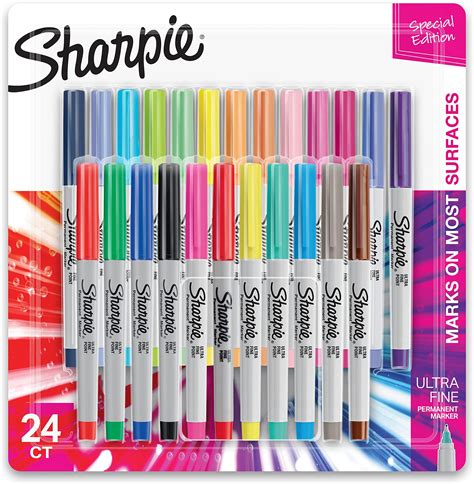 Amazon.com : Sharpie Color Burst Permanent Markers, Ultra-Fine Point ...