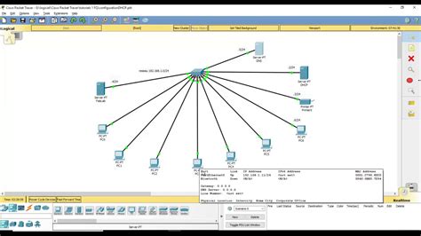 DHCP DNS and Web Server configuration in cisco packet tracer