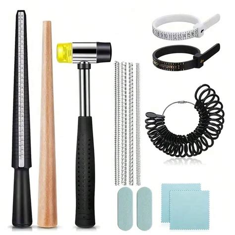 14 Piece Ring Size Adjustment Tool Set - Measuring Ring Measuring Rod ...