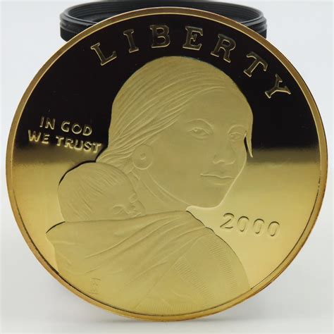 2000 Sacagawea Fine Silver Gold Plated Dollar 4oz | Property Room
