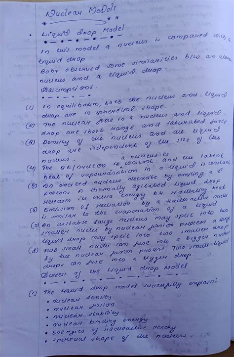 Nuclear Model Note - The above presented notes are well described and ...