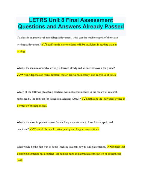 Letrs Unit 8 Assessment