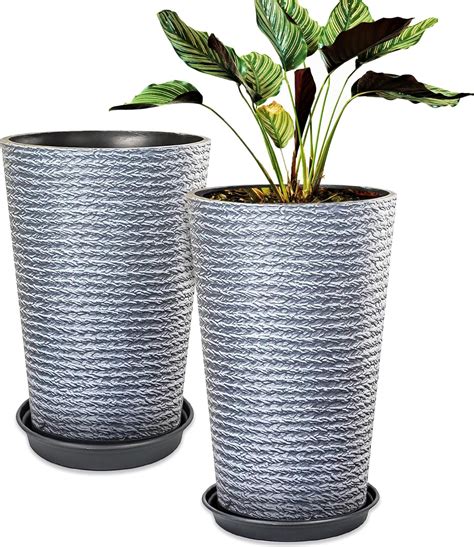 Amazon.com : Rocendlor Tall Planter, 16.54 Inch Large Plant Pot for ...