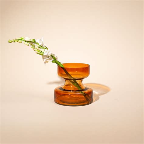 Haze Brown: Flower Glass Vase Set Of Two - Muun Home