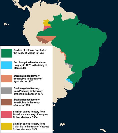 The territorial evolution of Brazil : r/MapPorn