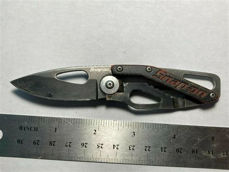 Snap-On Minimalist Frame Lock Folding Pocket Knife Plain Blk SS Blade ...