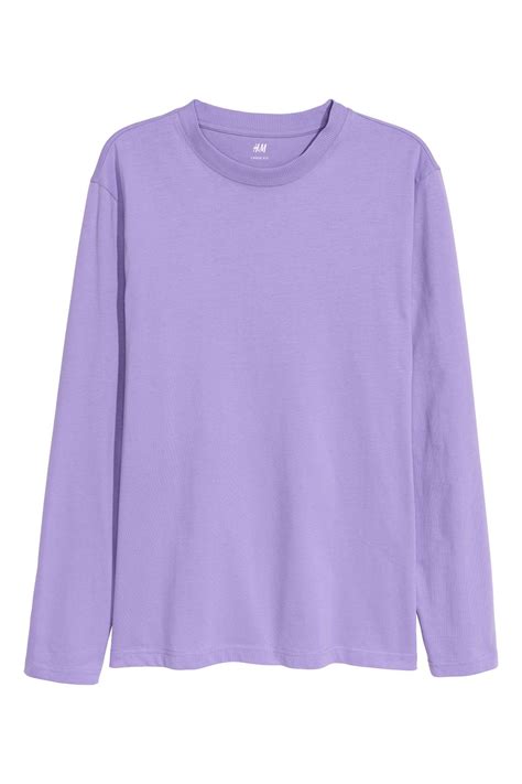 Long-sleeved Shirt Loose fit | Light purple | MEN | H&M US | Long ...