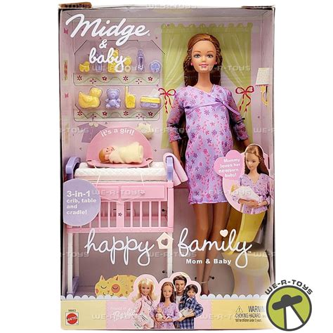 Mattel Barbie Happy Family Doll Set - Pregnant Midge & Baby with Toys ...