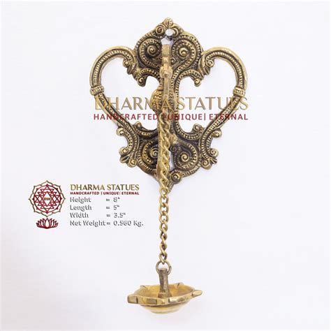 Brass Peacock Wall Hanging, Diya, Fine Golden Finish 8" – Dharma Statues