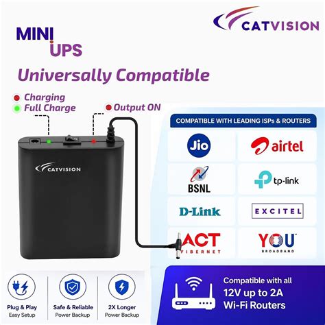 Catvision Mini UPS for Wi-Fi Routers I Backup Upto 4 Hrs (Lab Tested ...