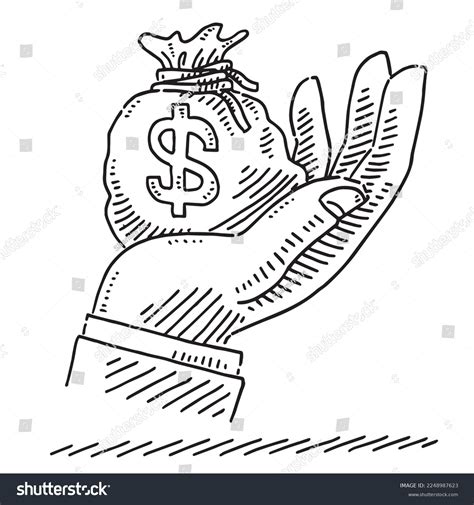 Hand-drawn Vector Drawing Hand Holding Money Stock Vector (Royalty Free ...