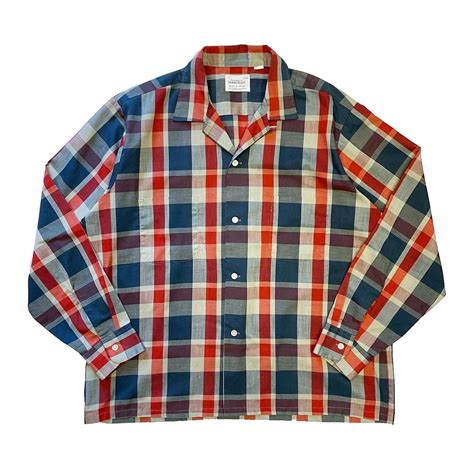 60’s Penney’s TOWNCRAFT open collar box shirt made in usa | SKIPSKIP