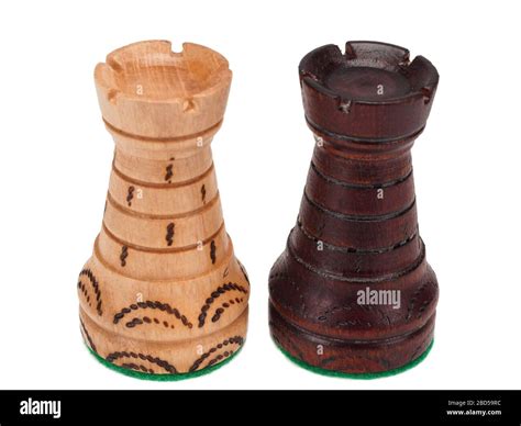 Chess pieces rooks isolated on white background Stock Photo - Alamy