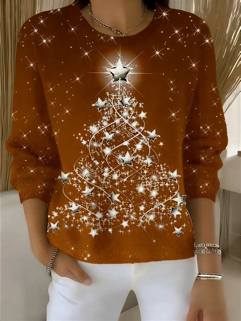 Women Christmas Long Sleeve Comfy Vintage Sweater | noracora