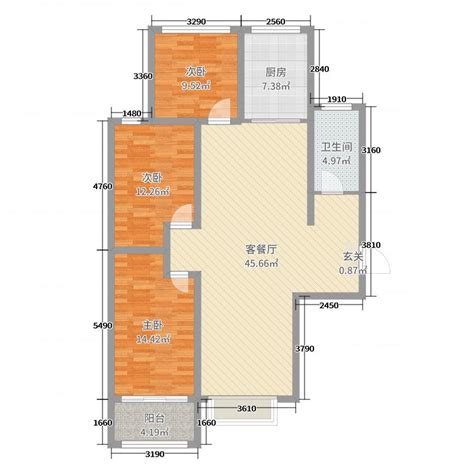 天津市和平区 .3室2厅2卫 80m²-v2户型图 - 小区户型图 -躺平设计家