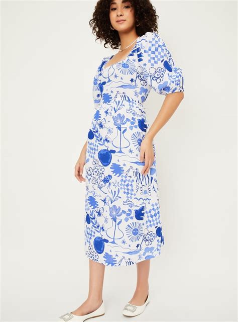 Buy Kalki x Max Women Printed Styled Back Midi Dress Online at just Rs ...
