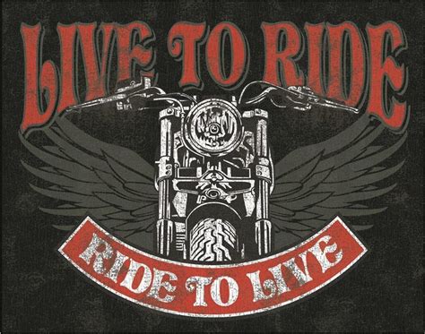 Buy Desperate Enterprises Live To Ride - Bike Tin Sign - Nostalgic ...