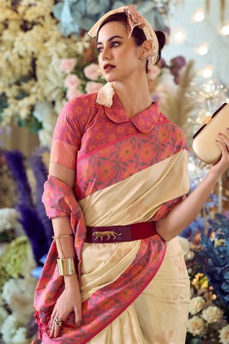 Buy Beige Silk Function Wear Saree From Designer Lehenga Choli