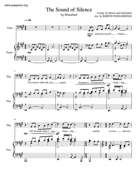 Simon & Garfunkel-The Sound Of Silence Sheet Music pdf, - Free Score Download ★