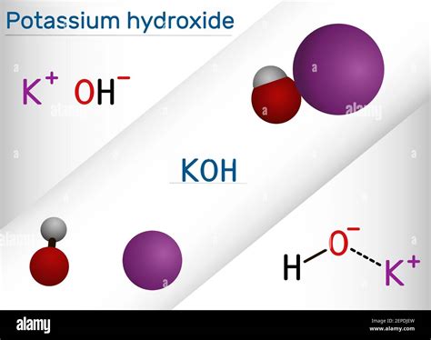 Potassium hydroxide, caustic potash, lye molecule. KOH is strong ...