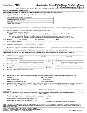 Application For A Child Abuse Registry Check By Employers And ...