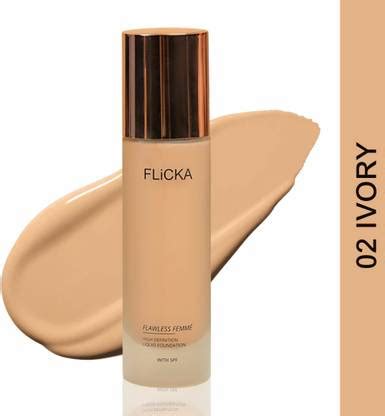 Flicka Flawless Femme High Coverage Liquid Foundation 02 Ivory, 30ml ...