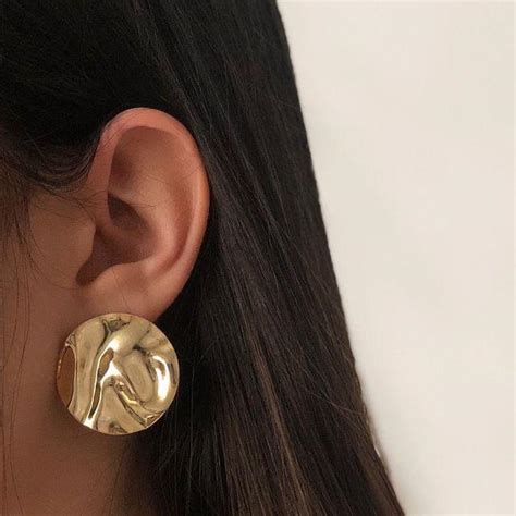 🌊 Gleya Fluid Form Disc Studs 🌊 – The Gleya Jewels